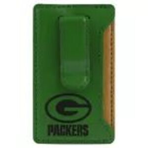 NFL Green Bay Packers Leather Stick-on Wallet Money Clip For Phones